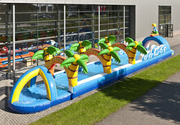 Spectacular inflatable beach belly slide 18 meters long with an extra wide track for children. Buy inflatable belly slides now online at JB Inflatables America