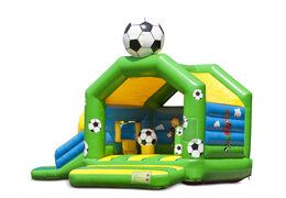 Buy inflatable indoor multiplay multifun bouncer with slide in the theme of football for children. Order inflatable bouncers online at JB Inflatables America