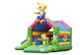 Buy inflatable indoor multiplay multifun bouncy castle with slide in theme party for children. Order inflatable bouncy castles online at JB Inflatables America