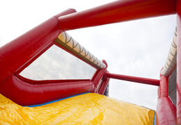 Order a 17 meter wide unique inflatable obstacle course in a fire brigade theme for kids. Buy inflatable obstacle courses online now at JB Inflatables America