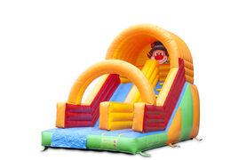 Buy a Clown slide with the cheerful colors and nice print on the back wall. Order inflatable slides now online at JB Inflatables America