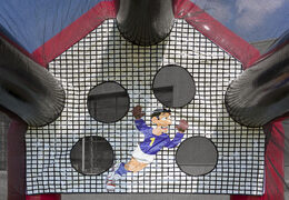 Speed ​​shooter or buy inflatable “Fat Bertha” soccer game. Order inflatable soccer shooter game now online at JB Inflatables America