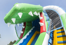 Buy crocodile themed inflatable slide for kids. Order inflatable slides now online at JB Inflatables America