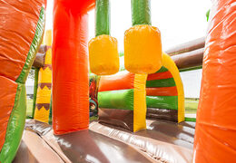 Order medium inflatable multiplay bouncer in dinoworld theme with slide for children. Buy inflatable bouncers online at JB Inflatables America