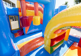 Buy a multiplay shark bouncer with a slide, fun objects on the jumping surface and striking 3D objects for kids. Buy inflatable bouncers online at JB Inflatables America