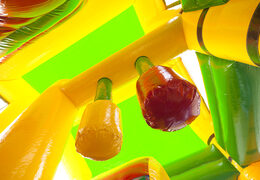 Buy medium inflatable bouncer in crocodile theme with slide for children. Order inflatable bouncers online at JB Inflatables America