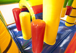 Multiplay crocodile bouncer with a slide, fun objects on the jumping surface and eye-catching 3D objects for kids. Order inflatable bouncers online at JB Inflatables America