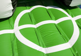 Buy medium inflatable multiplay soccer themed bouncer with slide for kids. Order inflatable bouncers online at JB Inflatables America