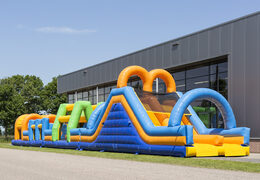 Buy 27 meter long double obstacle course in cheerful colors for children. Order inflatable obstacle courses now online at JB Inflatables America