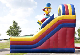 The inflatable slide in a clown theme with a splash pool, impressive 3D object, fresh colors and the 3D obstacles for kids. Buy inflatable slides now online at JB Inflatables America