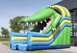 Order slide crocodile multiplay and bath for kids for kids. Buy inflatable slides now online at JB Inflatables America