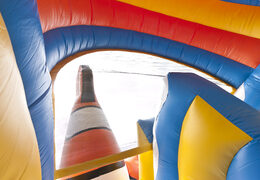 Clownfish themed multifunctional inflatable slide with a splash pool, impressive 3D object, fresh colors and the 3D obstacles for kids. Buy inflatable slides now online at JB Inflatables America