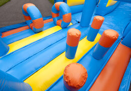 Multiplay inflatable slide in clownfish theme with a splash pool, impressive 3D object, fresh colors and the 3D obstacle for children. Order inflatable slides now online at JB Inflatables America