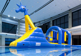 Order inflatable Swimming pool run Sea horse obstacle course with fun objects for both young and old. Buy inflatable obstacle courses online now at JB Inflatables America