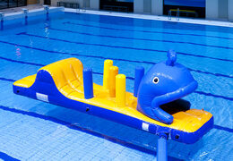 Slide obstacle course whale run with fun 3D obstacles for both young and old. Buy inflatable obstacle courses online now at JB Inflatables America