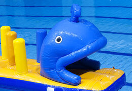 Inflatable whale run assault course with fun 3D obstacles for both young and old. Order inflatable obstacle courses online now at JB Inflatables America