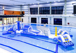 Buy a unique double haairun inflatable obstacle course for both young and old. Order inflatable pool games now online at JB Inflatables America