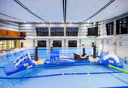 Buy a double inflatable pirate run obstacle course for kids. Order inflatable water attractions now online at JB Inflatables America