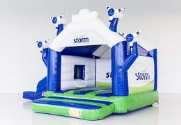 Order custom inflatable Storm - Multifun Windmill inflatable bouncer with slide in your own colors and logo from JB Inflatables America. Request a free design for inflatable bounce houses in your corporate identity now