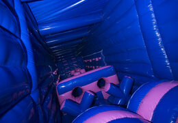 Order inflatable IR Lewton obstacle course in truck theme for both indoor and outdoor. Buy inflatable obstacle courses online now at JB Inflatables America