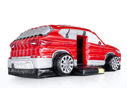 Order promotional SEAT - car inflatables in red at JB Inflatables America. Request a free design for inflatable bounce houses in your own corporate identity now