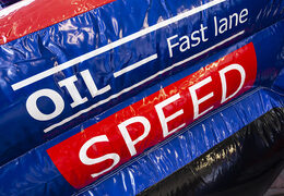 Order inflatable slide combo bounce house for kids in theme formula 1. Inflatable bounce houses with slide for sale at JB Inflatables America