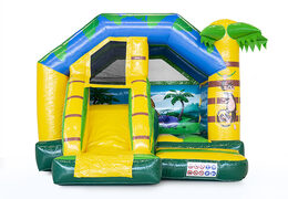 Inflatable slide combo bounce house for sale in jungle theme. Buy inflatable bounce houses with slide now at JB Inflatables America