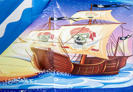 Buy inflatable multiplay bounce house in pirate theme  with slide for kids. Order inflatable bounce houses online at JB Inflatables America