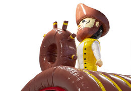 Buy inflatable 9 meter pirate boat themed obstacle course for kids. Order inflatable obstacle courses now online at JB Inflatables America