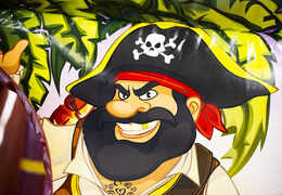 Order a mini pirate boat 9m inflatable obstacle course with 3D objects for children. Buy inflatable obstacle courses online now at JB Inflatables America