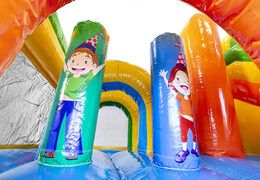 Order a party-themed bouncer with a slide for children. Buy inflatable bouncers online at JB Inflatables America