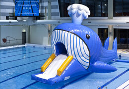 Buy whale-themed airtight Obstacle Run with challenging obstacle objects for children. Order inflatable obstacle courses online now at JB Inflatables America