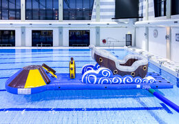 Get an airtight pirate-themed inflatable slide for both young and old. Order inflatable pool games now online at JB Inflatables America