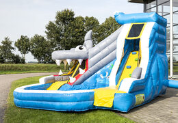 Order inflatable multiplay bounce house in shark theme for children at JB Inflatables America. Order bounce houses online at JB Inflatables America 