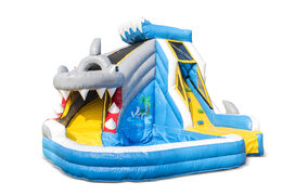 Order splashy shark bouncy castle with bath at JB Inflatables America. Buy inflatable bouncy castles online at JB Inflatables America 