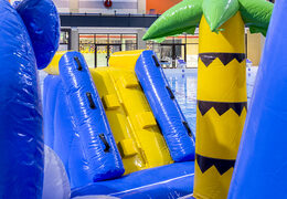 Spectacular surfer-themed play island with a vine, climbing tower, round slide and obstacles for both young and old. Buy inflatable pool games online now at JB Inflatables America