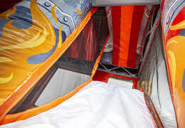 Buy a bouncer in theme fire brigade with a slide for children. Order inflatable bouncers online at JB Inflatables America