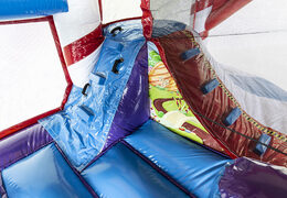 Multiplay candyland bouncer with 3D objects inside and a slide for kids. Buy inflatable bouncers online at JB Inflatables America