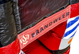 Buy a bounce house in the fire department theme with a slide and 3D objects for children. Order bounce houses online at JB Inflatables America 