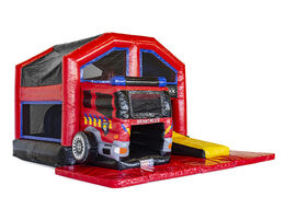 Promotional Captian Jack Multiplay Fire Department Covered bounce houses made at JB Promotions America. Promotional bounce houses in all shapes and sizes at JB Promotions