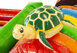 Buy a tropical themed bouncer with a slide for children. Order inflatable bouncers online at JB Inflatables America