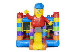 Mini inflatable superblocks-themed bounce house with slide to buy at JB Inflatables. Buy inflatable bounce houses at JB Inflatables America