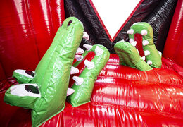 Buy a large 40 meter long inflatable red black mega alligator obstacle course. Order inflatable obstacle courses online now at JB Promotions America