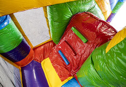 Order medium inflatable multiplay bouncer in superblocks theme with slide for kids. Buy inflatable bouncers online at JB Inflatables America