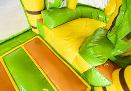 Mini inflatable multiplay bouncer  in jungle theme with slide for children. Order inflatable bouncers online at JB Inflatables America