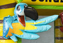 Buy mini inflatable jungle themed multiplay bounce house with slide for kids. Order inflatable bounce houses online at JB Inflatables America