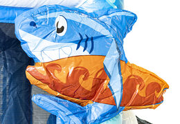 Mini inflatable multiplay bouncer in Seaworld theme with slide for children. Order inflatable bouncers online at JB Inflatables America