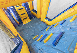 Inflatable 19 meter modular obstacle course in marble theme with matching 3D objects for children. Buy inflatable obstacle courses online now at JB Inflatables America