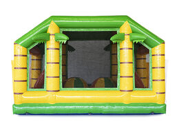 Order an obstacle course 19 meters long in a jungle theme with appropriate 3D objects for kids. Buy inflatable obstacle courses online now at JB Inflatables America