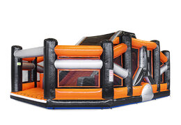 Buy inflatable 40-piece mega modular Dodge or Slide assault course for kids. Order inflatable obstacle courses online now at JB Inflatables America